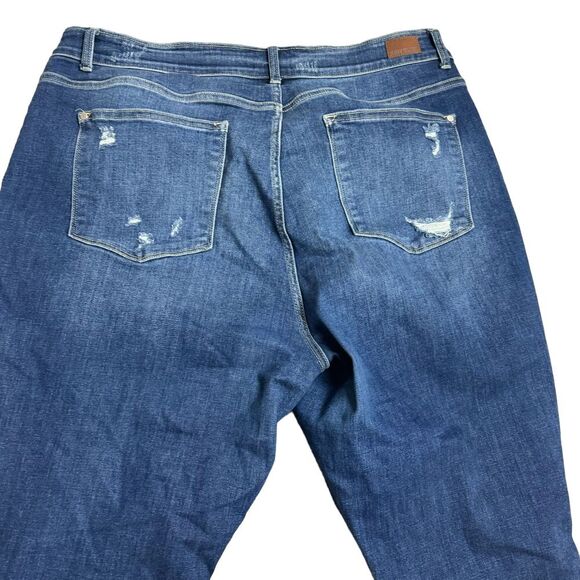 Judy Blue Plus Size 24W Mid Rise‎ Raw Hem Destroyed Skinny Jeans - Picture 7 of 9